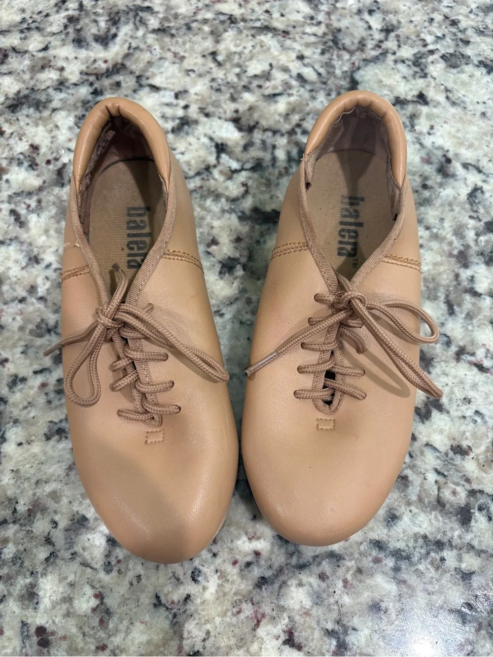 balera Tan Lace-Up Jazz Flats